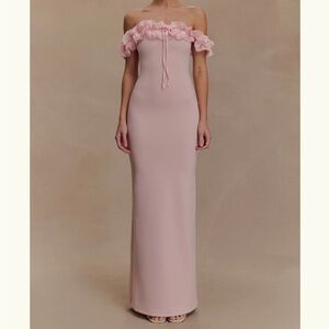Meshki Pink Off-Shoulder Maxi Dress